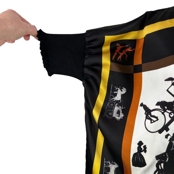 GRACIA Fashion Equestrian-Themed Short Sleeve Boxy Cut Top Blouse Size … - Picture 6 of 9